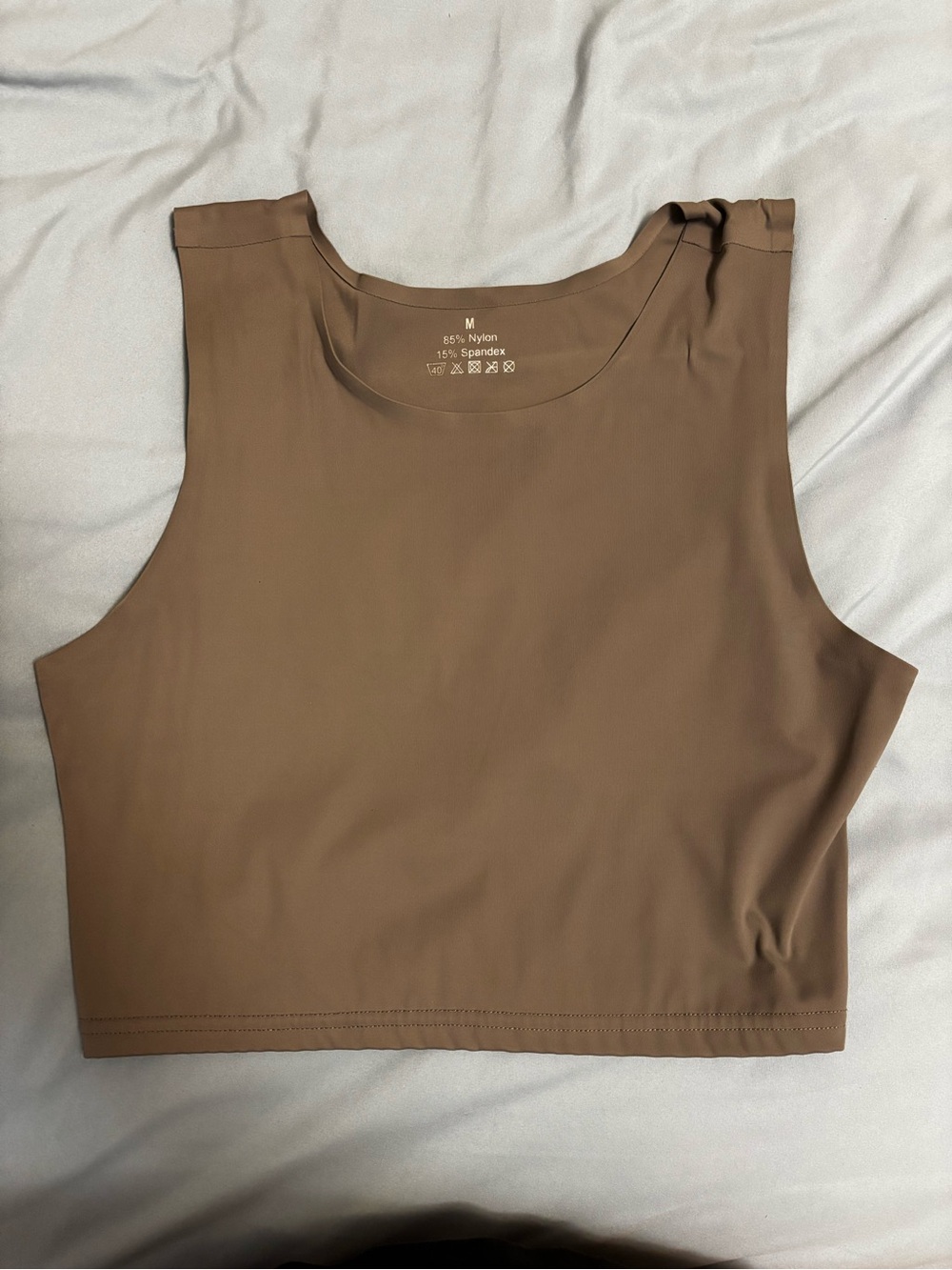 Everyday Grey Sleeveless Crop Tank — Neutral Stretch Top